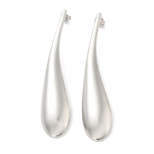 Cercei Long Teardrop Argintiu