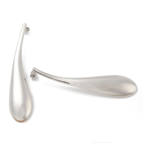 Cercei Long Teardrop Argintiu