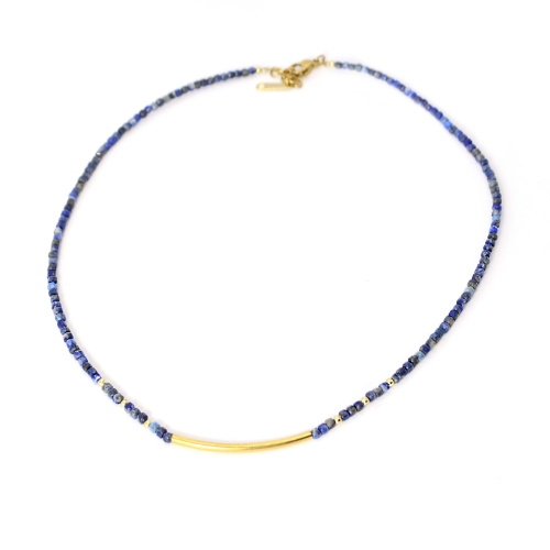 Colier din Lapis Lazuli Line - Auriu