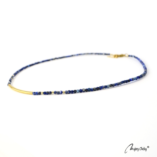 Colier din Lapis Lazuli Line - Auriu