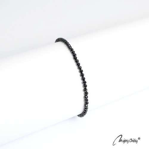 Bratara din Spinel Negru - Argintiu