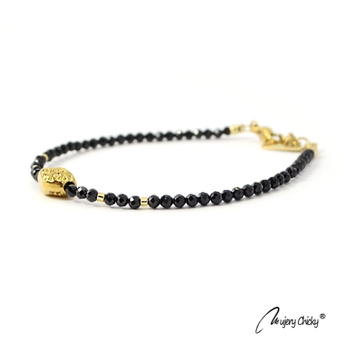 Bratara din Spinel Negru - Auriu