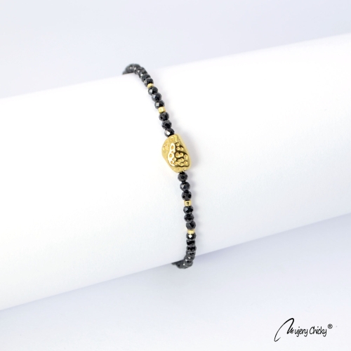 Bratara din Spinel Negru - Auriu