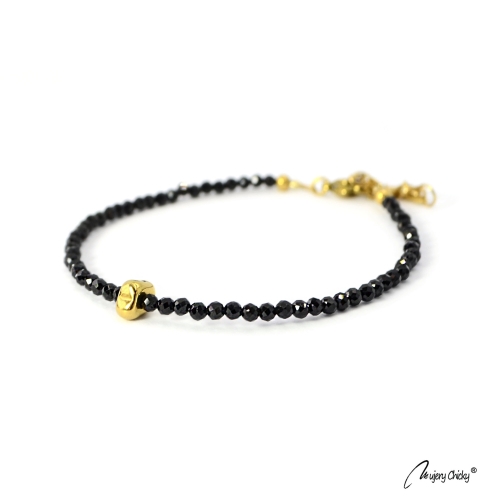 Bratara din Spinel Negru - Auriu