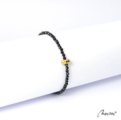 Bratara din Spinel Negru - Auriu