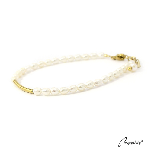 Bratara din Perle Rice Shape - Auriu