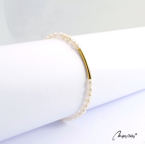 Bratara din Perle Rice Shape - Auriu