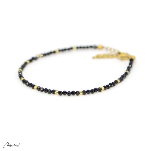 Bratara din Spinel Negru - Auriu