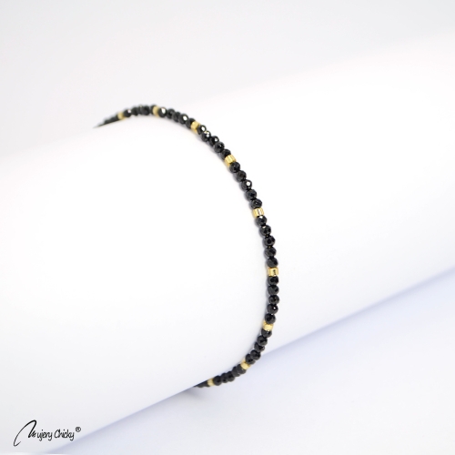 Bratara din Spinel Negru - Auriu