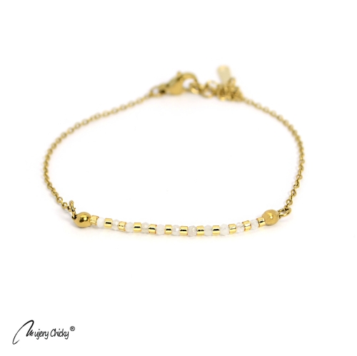 Set de 4 Brățări cu Piatra Lunii Curcubeu – Auriu
