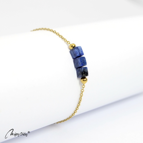 Set de 4 Brățări cu Lapis Lazuli – Auriu