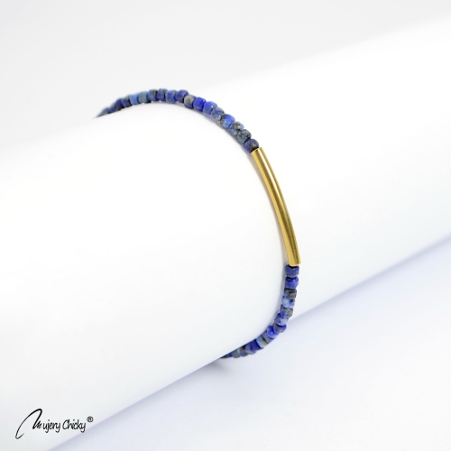 Set de 4 Brățări cu Lapis Lazuli – Auriu