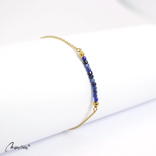 Set de 4 Brățări cu Lapis Lazuli – Auriu