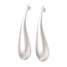 Cercei Long Teardrop Argintiu
