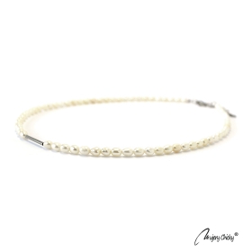 Colier din Perle Line - Argintiu