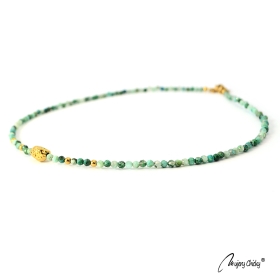 Colier din Chrysocolla - Auriu