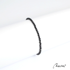 Bratara din Spinel Negru - Argintiu