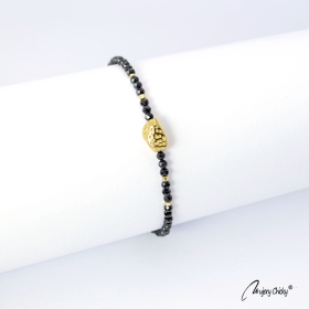 Bratara din Spinel Negru - Auriu