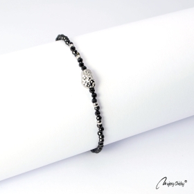 Bratara din Spinel Negru - Argintiu