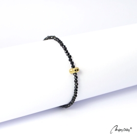 Bratara din Spinel Negru - Auriu