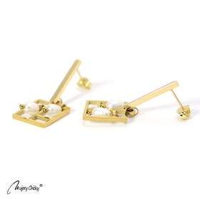 Cercei Perla Frame - Auriu