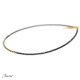 Colier din Spinel Negru - Auriu